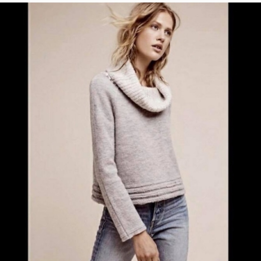 Sleeping in Snow Cowl Neck Wool Sweater S